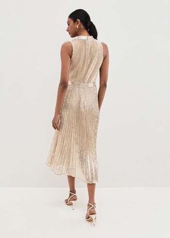 Phase Eight Sammy Silver Sequin Dress Silver Canada | LUXDHV-126